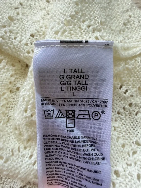 NWT Gap Knit Dress - Pointelle, Linen Blend, Tank Slip, Lined, L Tall - Picture 13 of 13